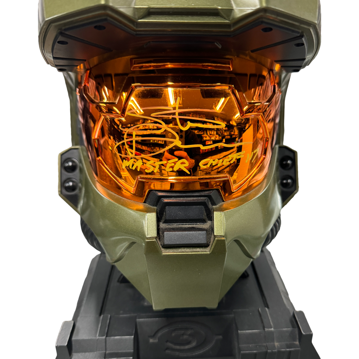 halo 3 helmet icon Halo 3 Master Chief Collection Helmet Replica Signed Autographed by Steve Downes (JSA Certified)