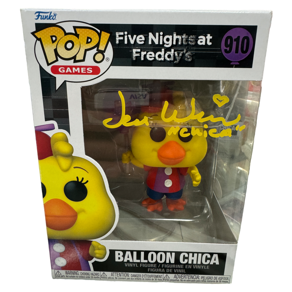 Funko Pop! Five Nights At Freddy's Balloon Chica Signed Autographed by Jess Weiss #910 (JSA Certified)