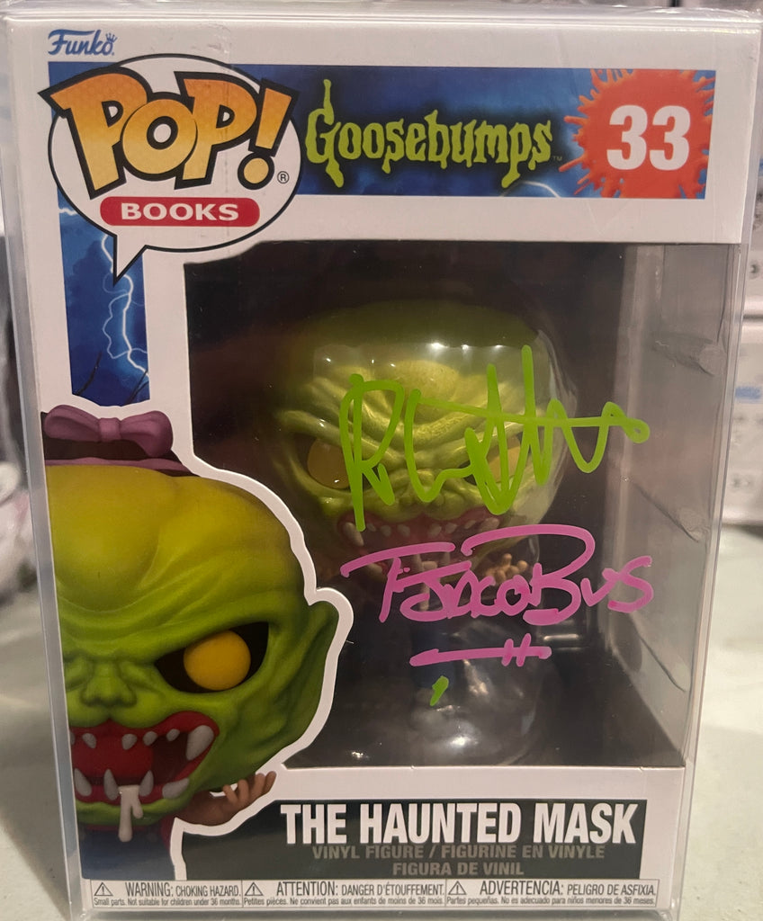 Funko Pop! Goosebumps The Haunted Mask Signed Autographed by Tim Jacobus and R. L. Stine #33 (JSA Certified)