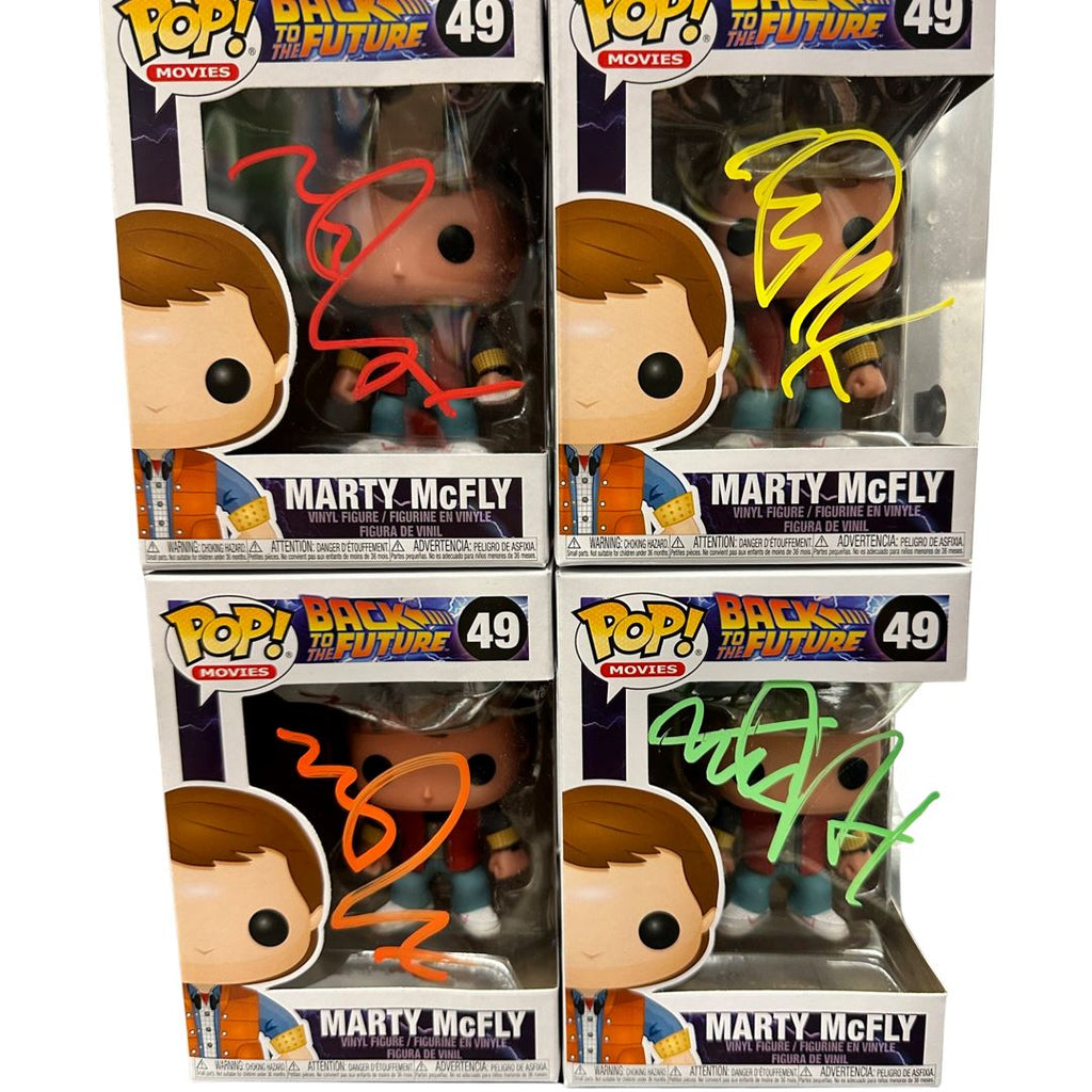 Back to the Future Marty McFly SIGNED Autographed by Michael J Fox Funko Pop! #49 (Beckett Certified) (Styles and Colors May Vary) - Undiscovered Realm