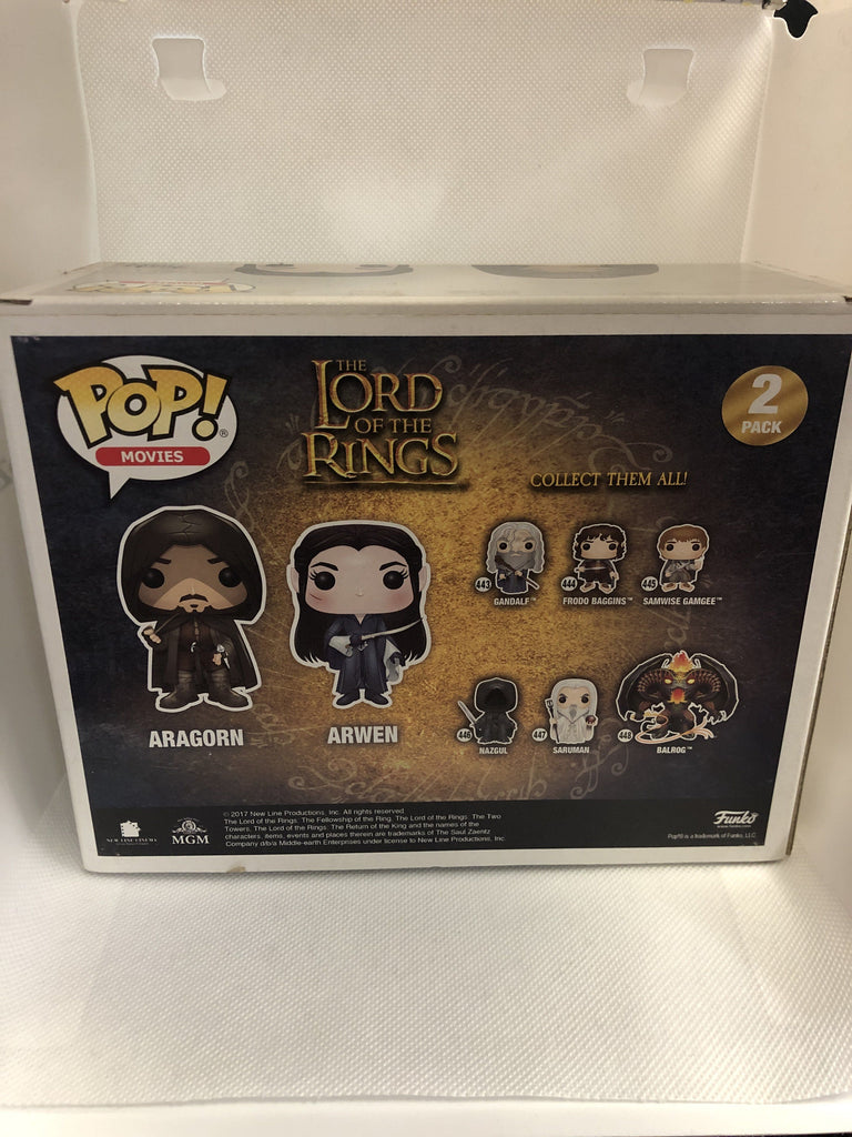 Funko Pop! The Lord of the Rings Aragorn and Arwen Summer Convention Exclusive 2 Pack *Heavy Box Damage* Funko