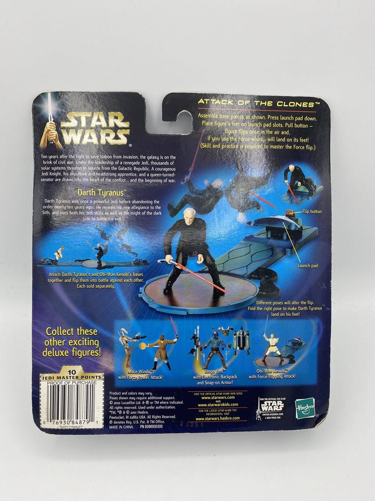 Hasbro Star Wars Attack of the Clones Darth Tyranus with Force Flipping Attack Figure Action Figure Hasbro 