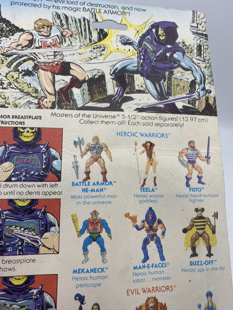 Masters of the Universe (MOTU) Battle Armor Skeletor Vintage Action Figure w/ Protector Action Figure Mattel 