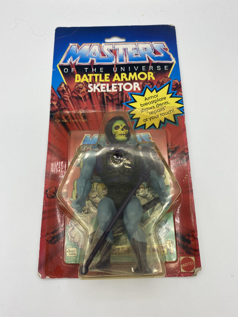 Masters of the Universe (MOTU) Battle Armor Skeletor Vintage Action Figure w/ Protector Action Figure Mattel 