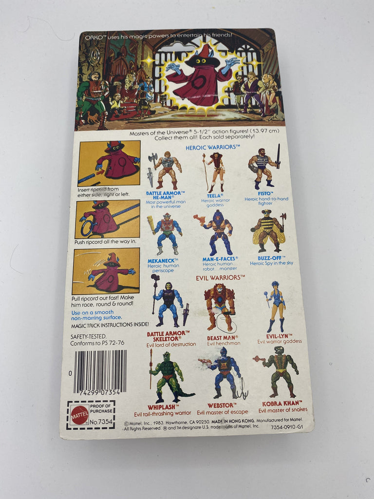 Masters of the Universe (MOTU) Orko Vintage Action Figure w/ Protector Action Figure Mattel 