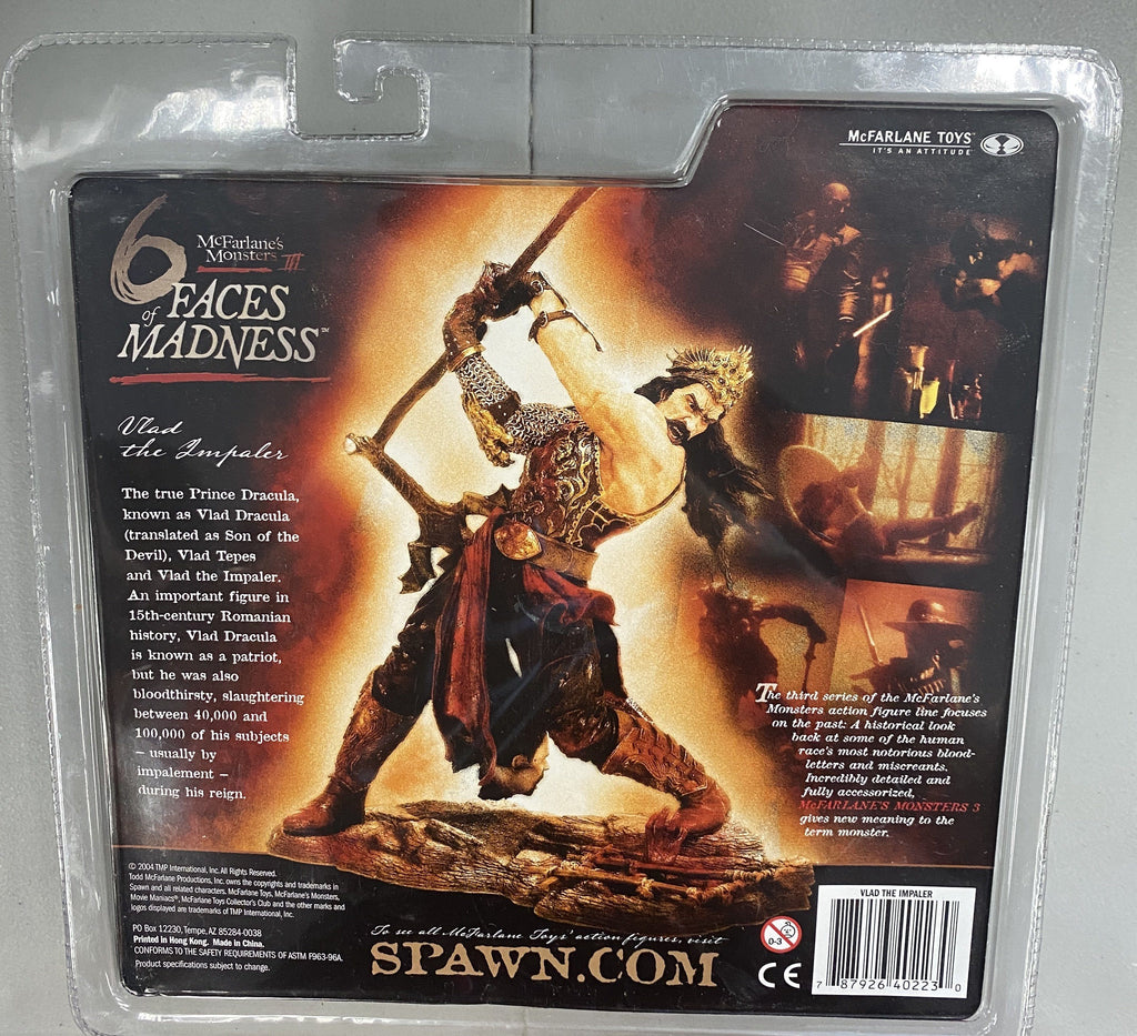 Mcfarlane 6 Faces of Madness Full Set of Six Action Figures Billy the Kid, Atilla the Hun, Vlad the Impaler, Jack the Ripper, Elizabeth Bathory, Rasputin Action Figure Mcfarlane 