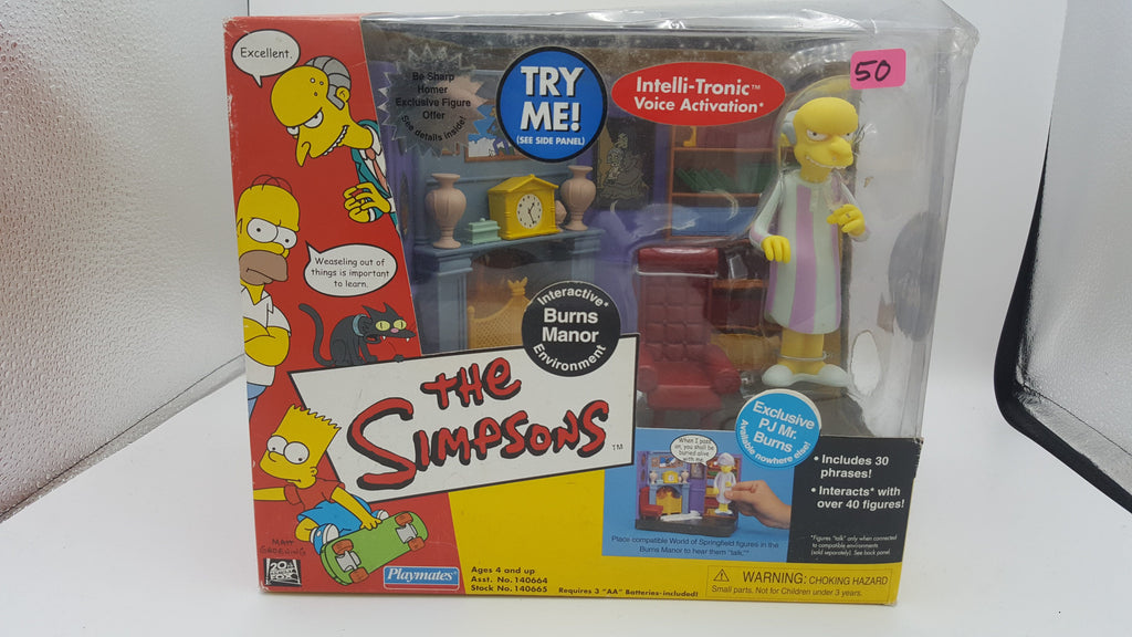 Playmates The Simpsons Environments Burns Manor with PJ Mr Burns Action Figure