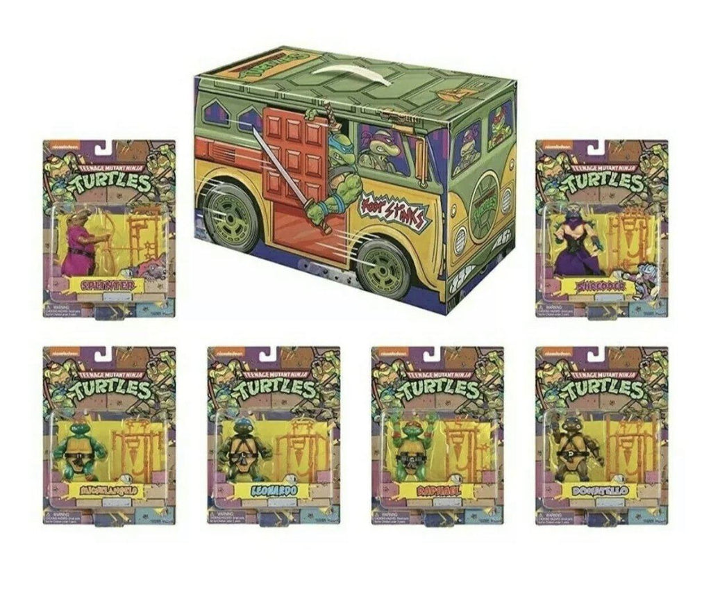 Teenage Mutant Ninja Turtles (TMNT) Retro Classic Action Figure 6-Pack Turtle Van Case PX Exclusive (Limited to 5,000 pcs)