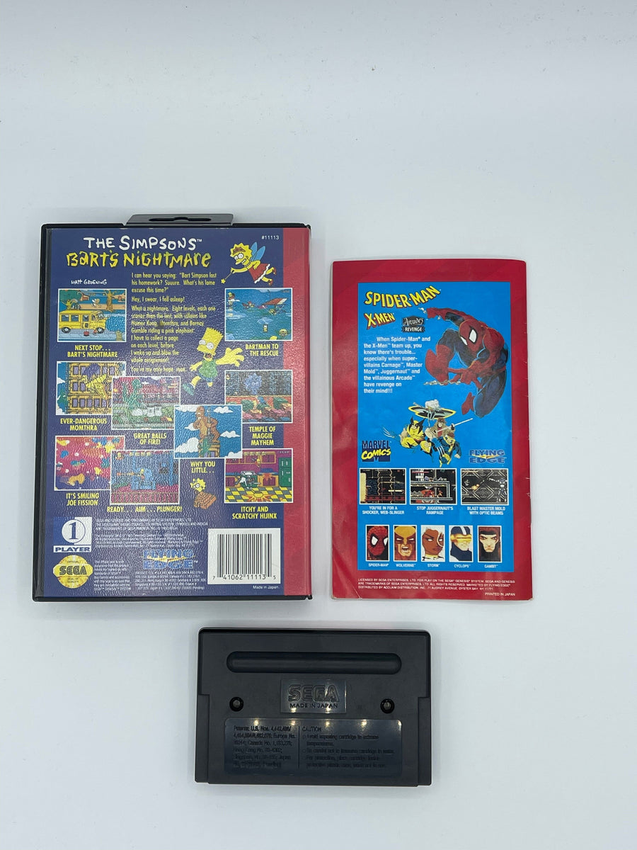 The Simpsons Bart's Nightmare Game for the Sega Genesis (Complete
