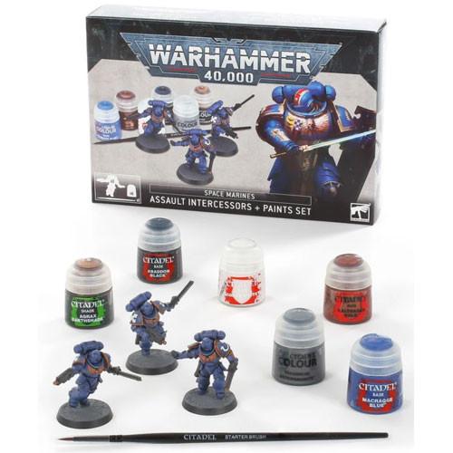 Warhammer 40K: Space Marines - Assault Intercessors + Paint Set