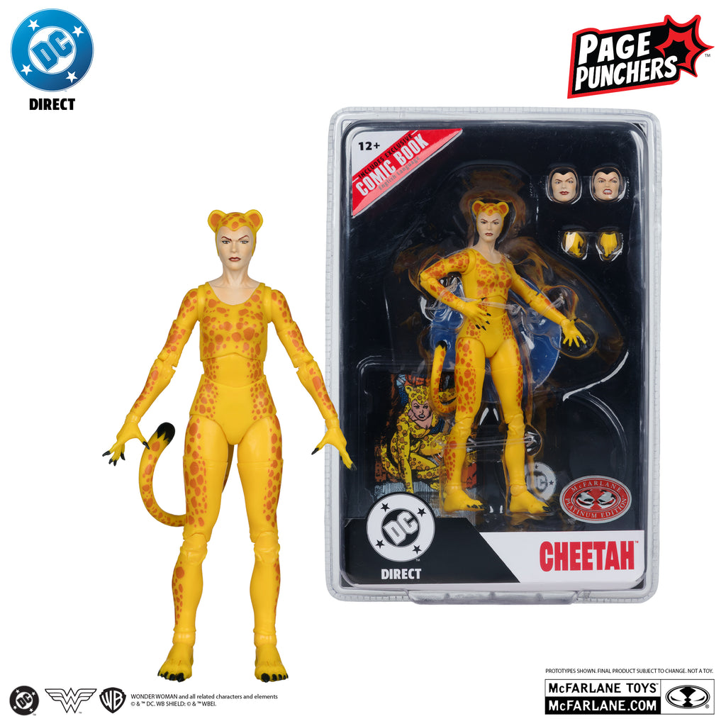(RED PLATINUM EDITION) McFarlane DC Direct Cheetah: Crisis on Infinite Earths Action Figure with Comic (Page Punchers)
