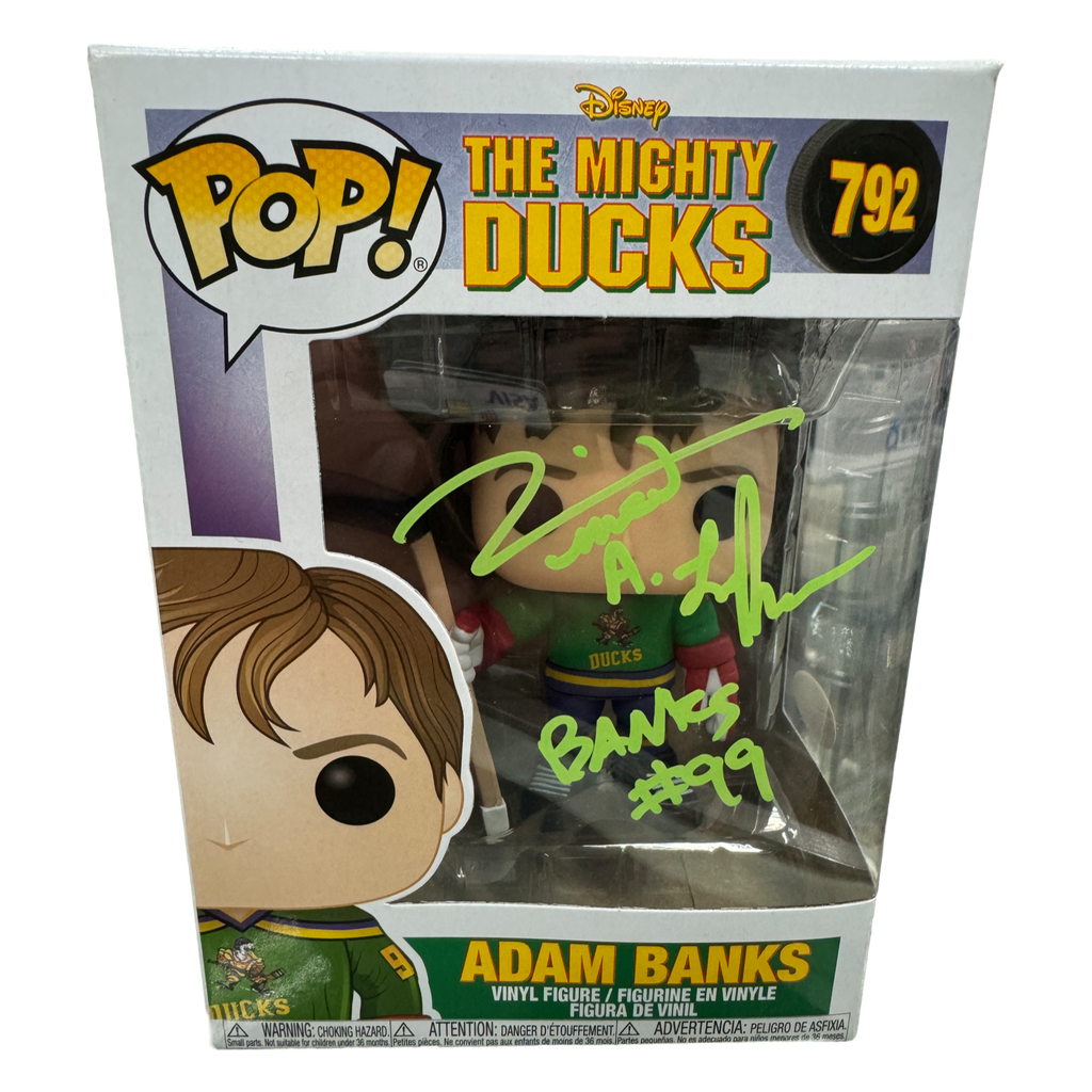 Funko Pop! The Mighty Ducks Adam Banks Signed Autographed by Vincent Larusso #792 (JSA Certified)