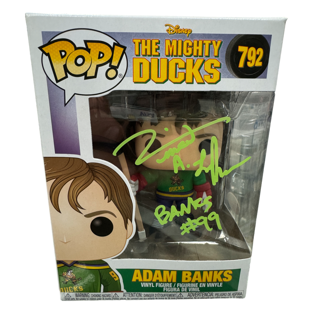 Funko Pop! The Mighty Ducks Adam Banks Signed Autographed by Vincent Larusso #792 (JSA Certified)