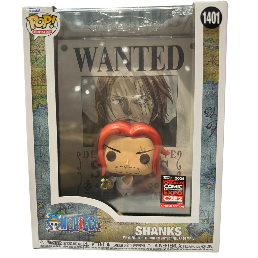 Funko Pop! One Piece Shanks Wanted Poster C2E2 (Official Sticker) Exclusive #1401