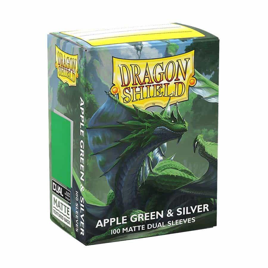 Dragon Shield - 100ct Standard Size - Dual Matte - Apple Green and Silver