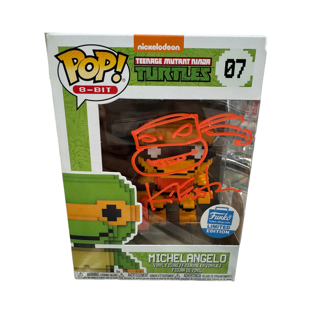 Funko Pop! TMNT 8-Bit Michelangelo Exclusive Signed Autographed & Sketched by Kevin Eastman #07 (JSA Certified)