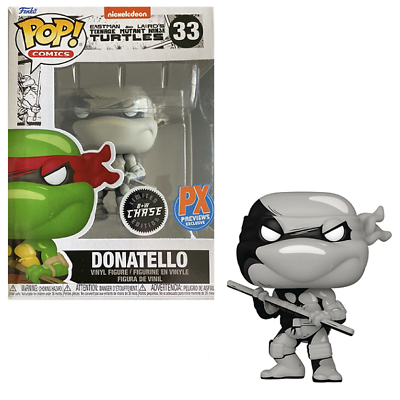 (Box Damage) Funko Pop! Eastman And Laird's Teenage Mutant Ninja Turtles Donatello (B&W Chase) #33