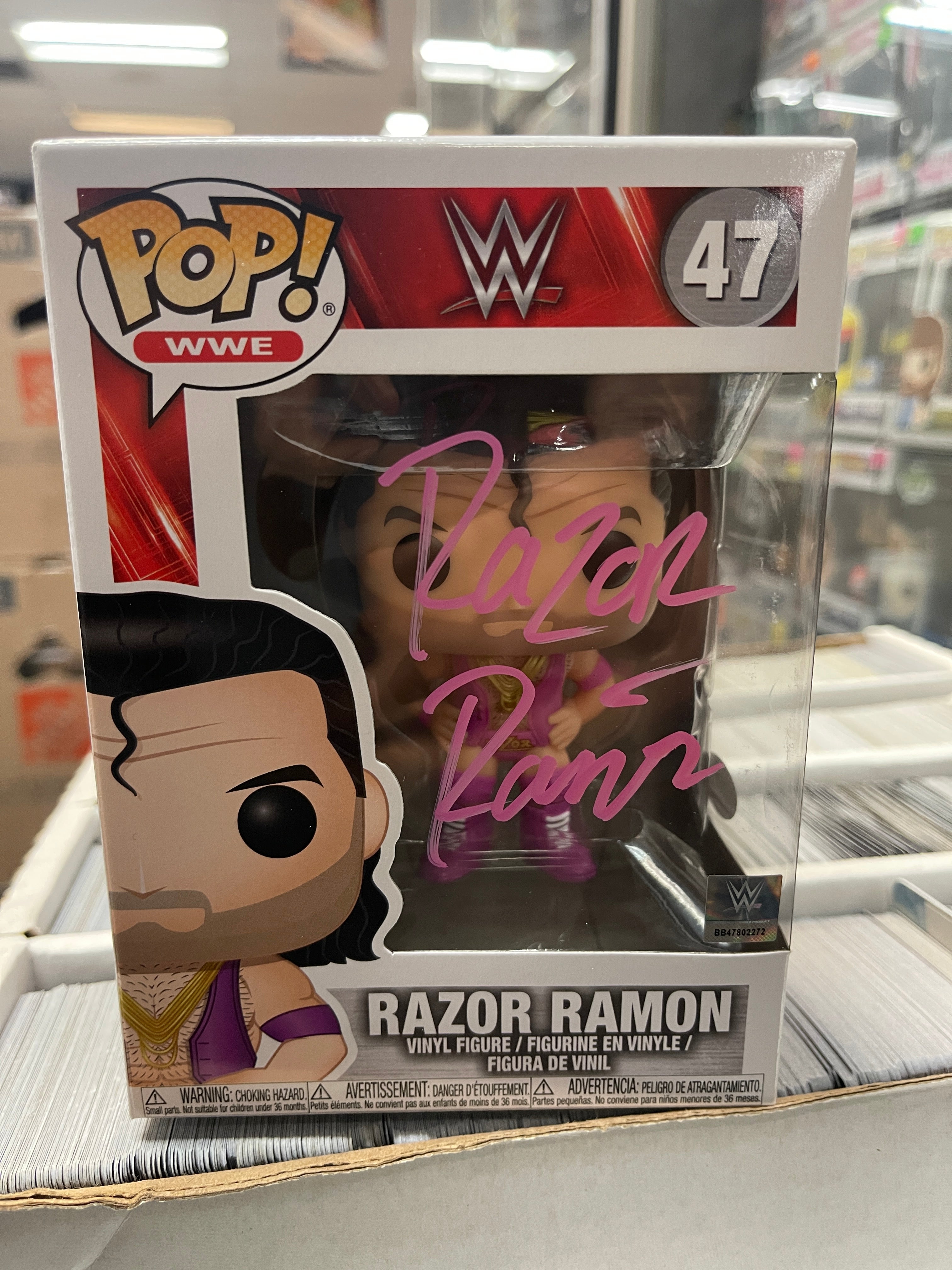 Funko Pop! WWE Razor Ramon Signed Autographed by Scott Hall #47