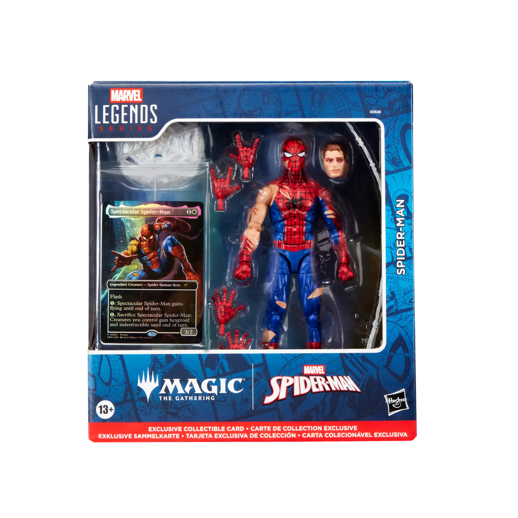 Hasbro Marvel Legends Series Magic: The Gathering Battle-Damaged Spider-Man Action Figure and Promo