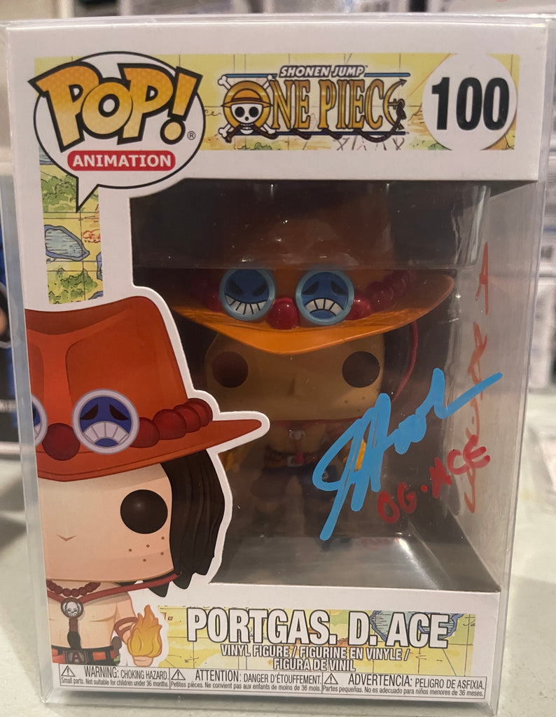 Funko Pop! One Piece Portgas D. Ace Signed Autographed by Jesse Hooker #100 (JSA Certified)