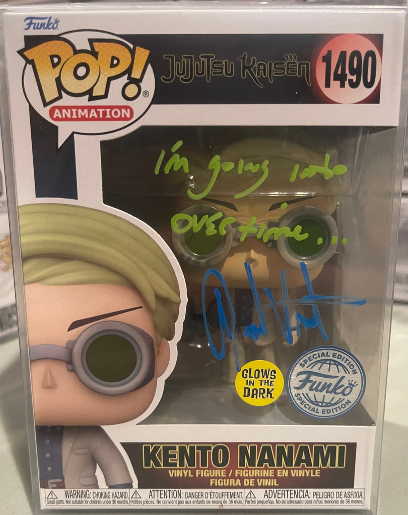 Funko Pop! Jujutsu Kaisen Kento Nanami Glow Exclusive Signed Autographed by David Vincent #1490 (JSA Certified)