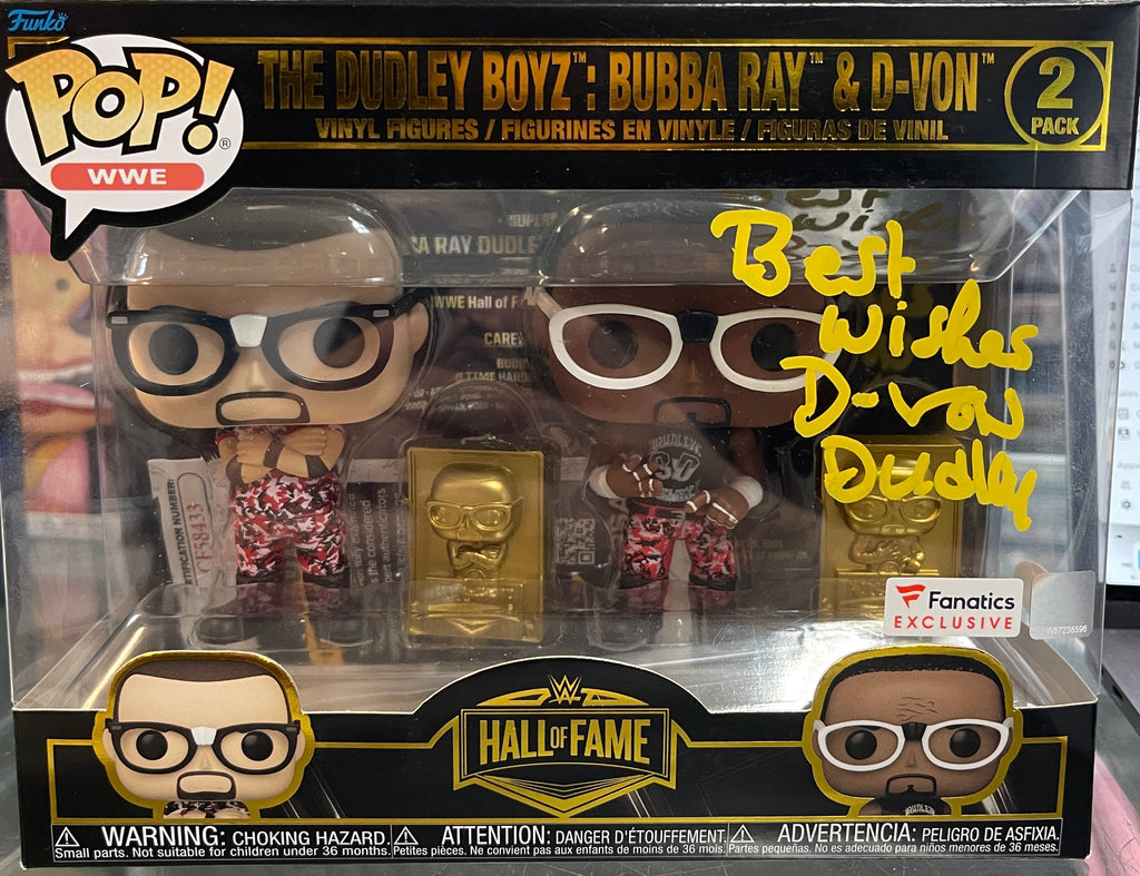 Funko Pop! The Dudley Boyz: Bubba Ray and D-Von Exclusive 2 Pack Signed Autographed by D-Von Dudley (JSA Certified)