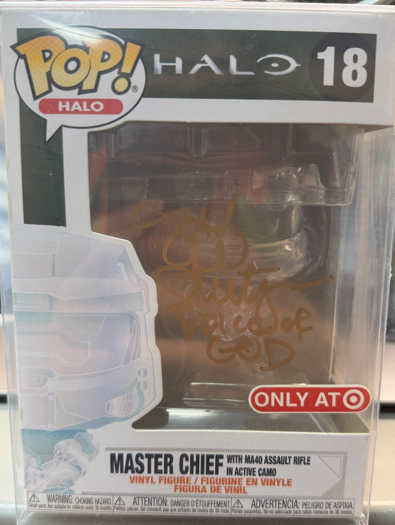 Funko Pop! Halo Master Chief with MA40 Assault Rifle in Active Camo Exclusive Signed Autographed by Jeff Steitzer #18 (MSA Certified)