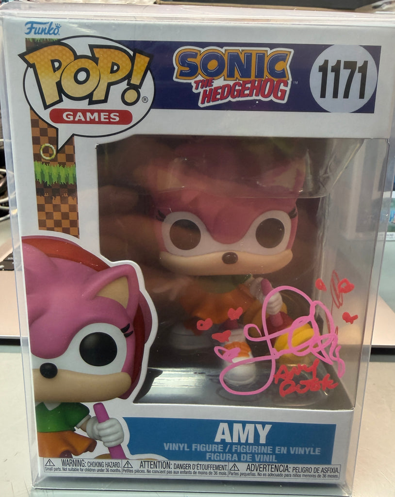 Funko Pop! Sonic the Hedgehog Amy Signed Autographed by Lisa Ortiz #1171 (MSA Certified)