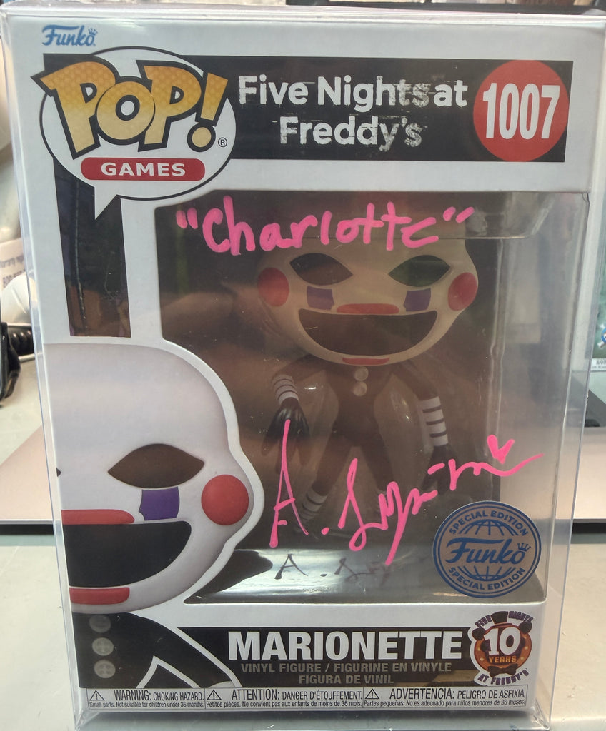 Funko Pop! Five Nights at Freddy's Marionette Exclusive Signed Autographed by Audrey Lynn-Marie #1007 (MSA Certified) (Styles, Quotes and Colors May Vary)