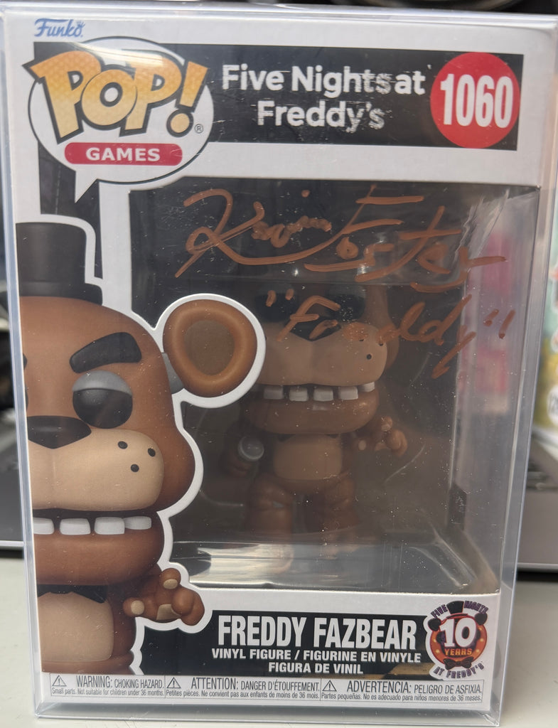Funko Pop! Five Nights at Freddy's Freddy Fazbear Signed Autographed by Kevin Foster #1060 (MSA Certified) (Styles, Colors and Quotes May Vary)