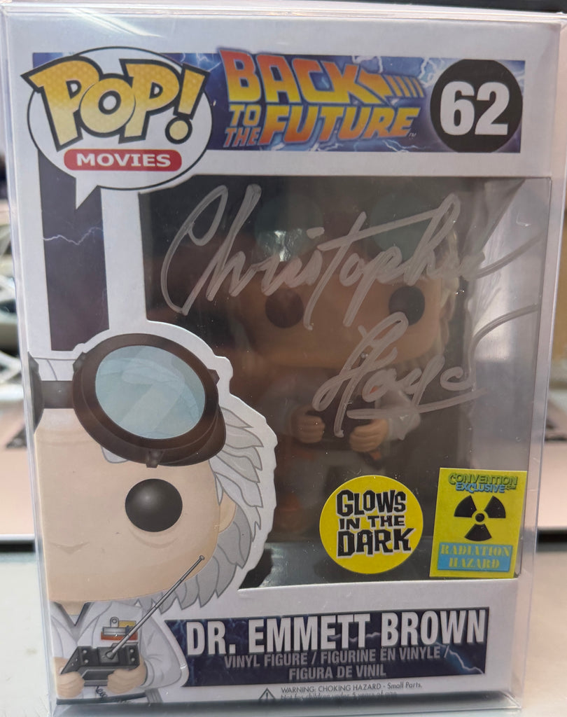 Funko Pop! Back to the Future Dr. Emmett Brown Glow Exclusive Signed Autographed by Christopher Lloyd #62 (JSA Certified)