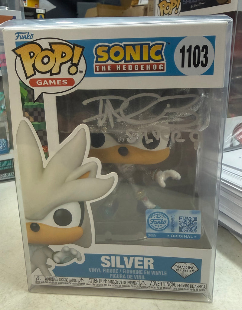Funko Pop! Sonic The Hedgehog Silver (Diamond Collection) Autographed Signed By Pete Capella (MSA Certified) #1103 