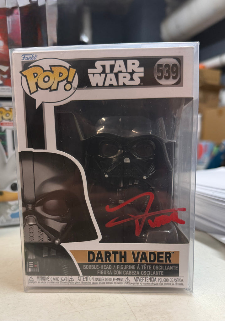 Funko Pop! Star Wars Darth Vader Autographed Signed By Tom O'Connell (MSA Certified) #539 (Styles, Colors and Quotes May Vary)