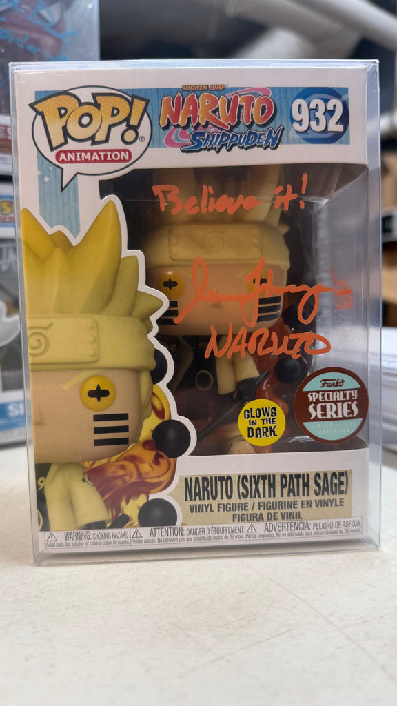Funko Pop! Naruto Shippuden Naruto (Sixth Path Sage) (Exclusive) (GITD) Autographed Signed By Maile Flanagan (MSA Certified) #932 (Styles, Colors and Quotes May Vary)