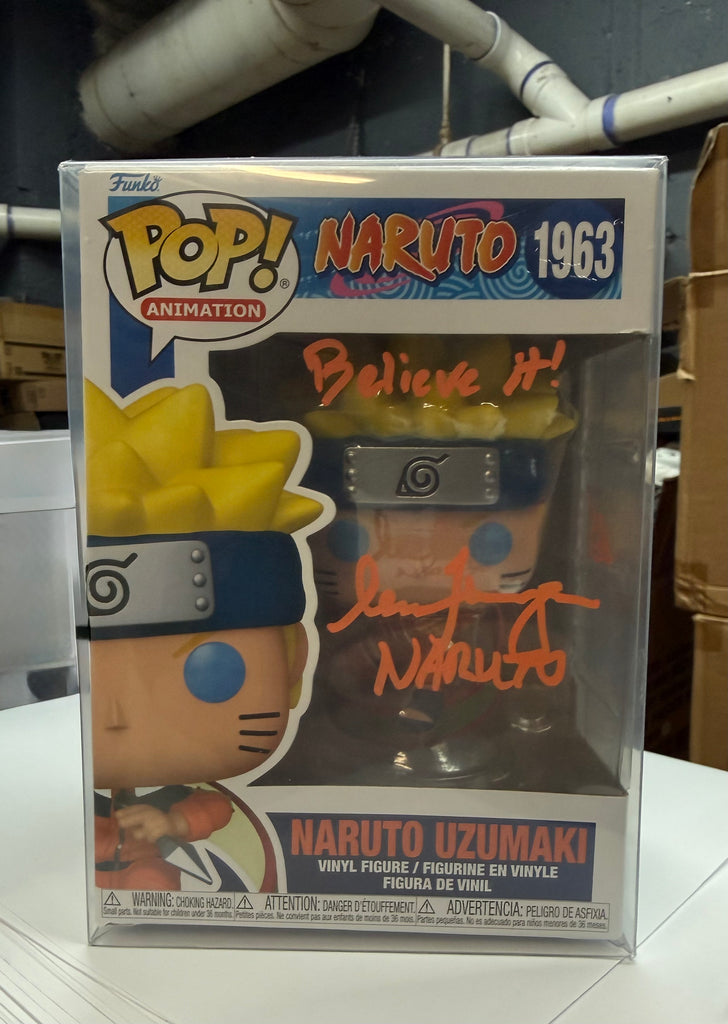 Funko Pop! Naruto Naruto Uzumaki Autographed Signed By Maile Flanagan (MSA Certified) #1963 (Styles, Colors and Quotes May Vary)