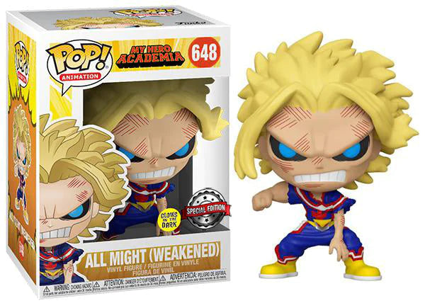 Funko Pop! My Hero Academia All Might Weakened Glow in the Dark Exclusive #648 (Special Edition)