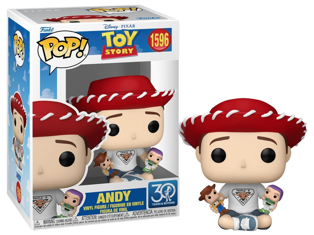 Funko Pop! Toy Story 30th Anniversary Andy with Woody and Buzz Lightyear #1596