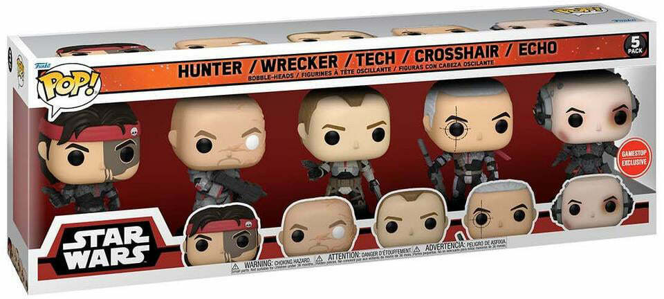 Funko Pop! Star Wars The Bad Batch Hunter/ Wrecker/ Tech/ Crosshair/ Echo Exclusive 5 Pack