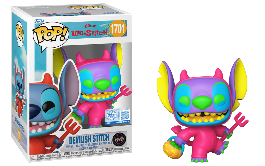 Funko Pop! Lilo and Stitch Devilish Stitch Black Light Chase Exclusive #1701