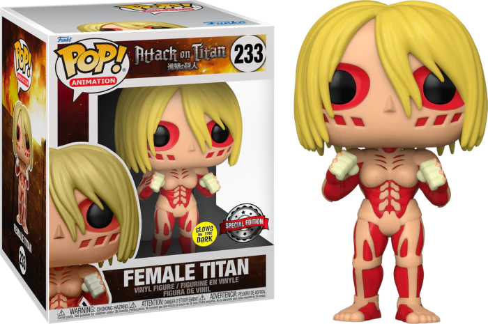 (Box Damage) Funko Pop! Attack of Titan Female Titan Glow Exclusive #233 (Special Edition)