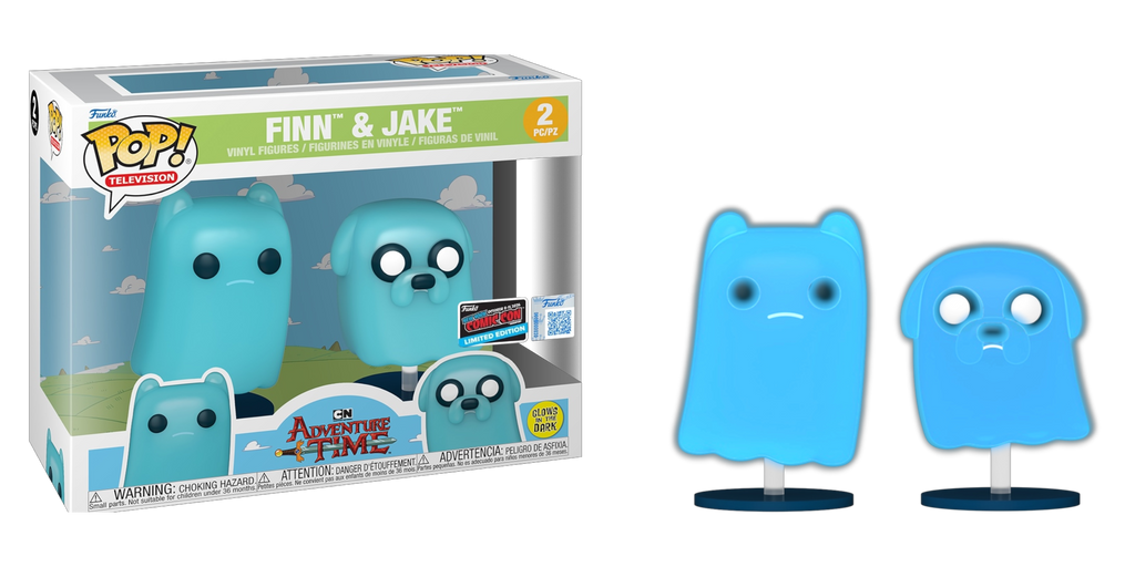 Funko Pop! Adventure Time Finn & Jake (NYCC Official Sticker) (Exclusive) Glow In The Dark 2pk
