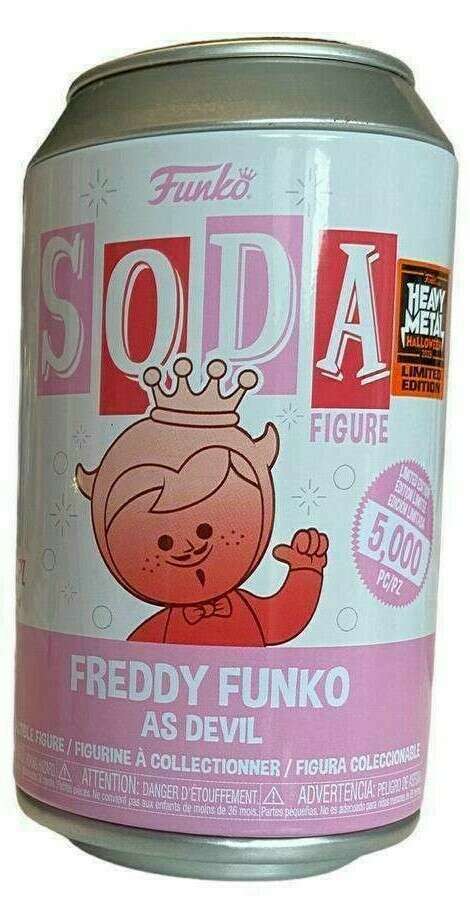 Funko Vinyl Soda Freddy Funko as Devil(Pink Gradient) Heavy Metal Halloween 2023 Exclusive (5000 PCS) Sealed