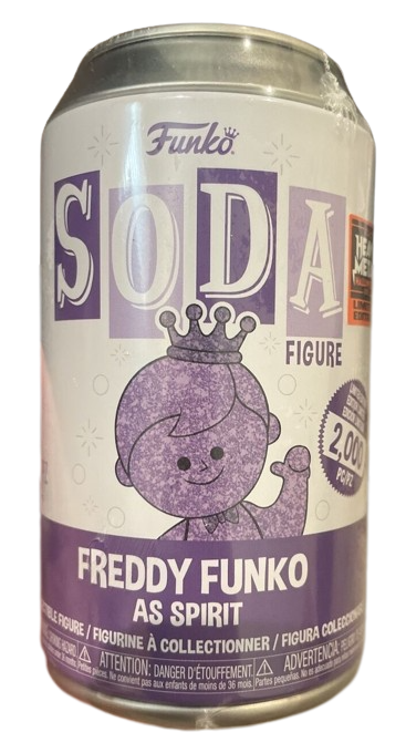 Funko Vinyl Soda Freddy Funko as Spirit(Purple Glitter) Heavy Metal Halloween 2023 Exclusive (2000 PCS) Sealed
