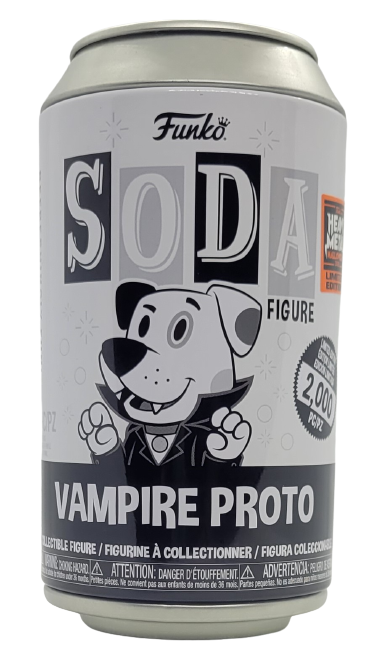 Funko Vinyl Soda Vampire Proto (Black & White) Heavy Metal Halloween 2023 Exclusive (2000 PCS) Sealed