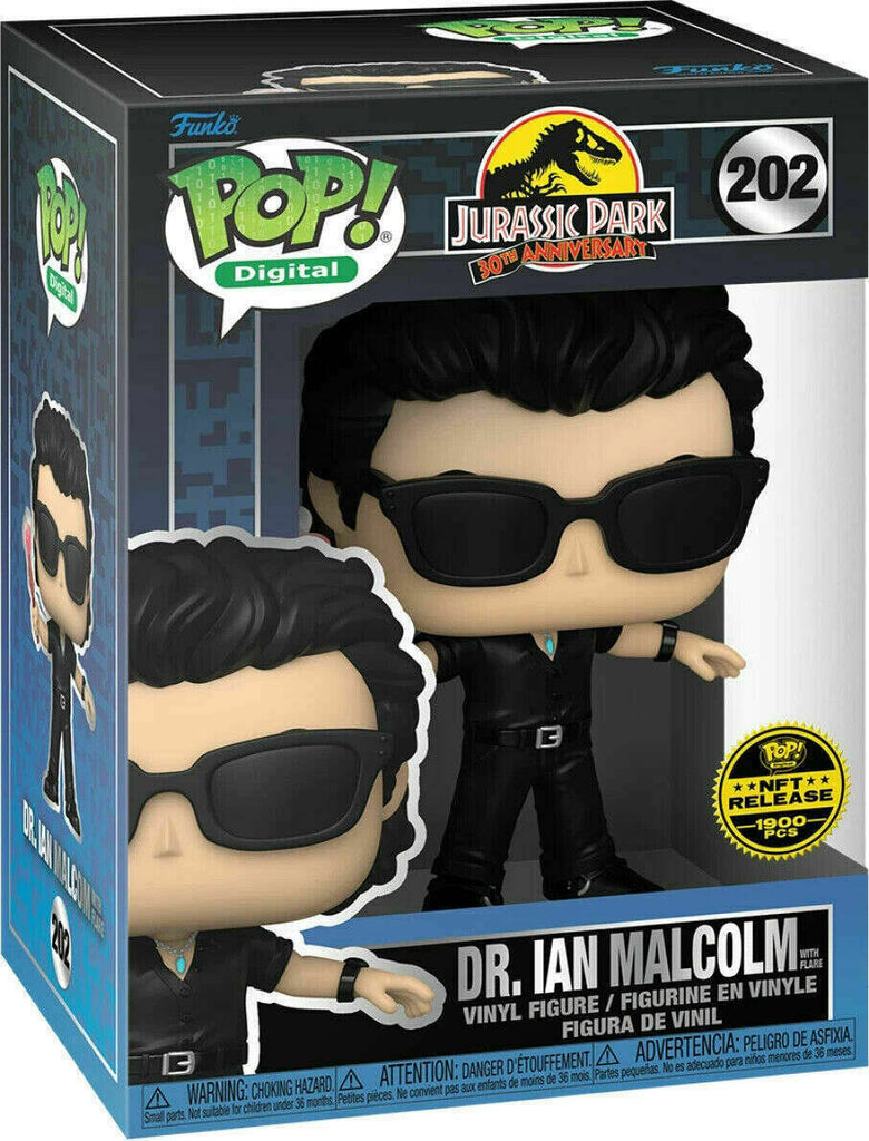 Funko Pop! Jurassic Park 30th Anniversary Dr. Ian Malcolm with Flare NFT Exclusive #202 (1900 Pcs)