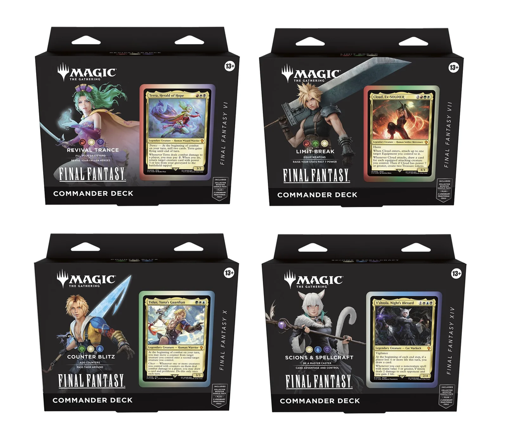 Magic The Gathering Final Fantasy Universes Beyond Commander Decks Set of 4