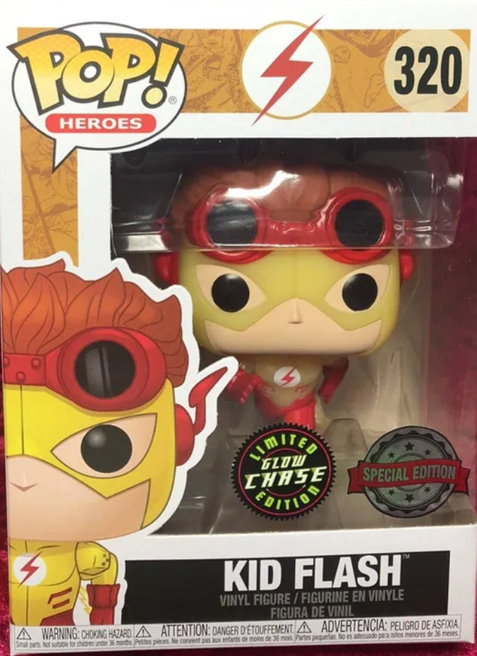 Funko Pop! Dc Heroes Kid Flash Chase Glow Exclusive #320 (Special Edition)