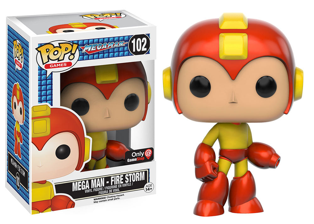 (Light Box Damage) Funko Pop! Mega Man (Fire Storm) Exclusive #102