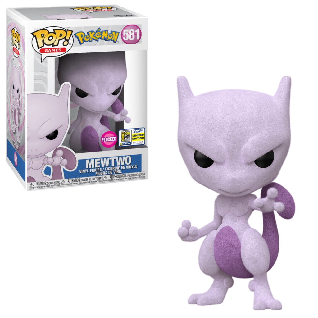 Funko Pop! Pokemon Mewtwo Flocked SDCC (Official Sticker) Exclusive #581