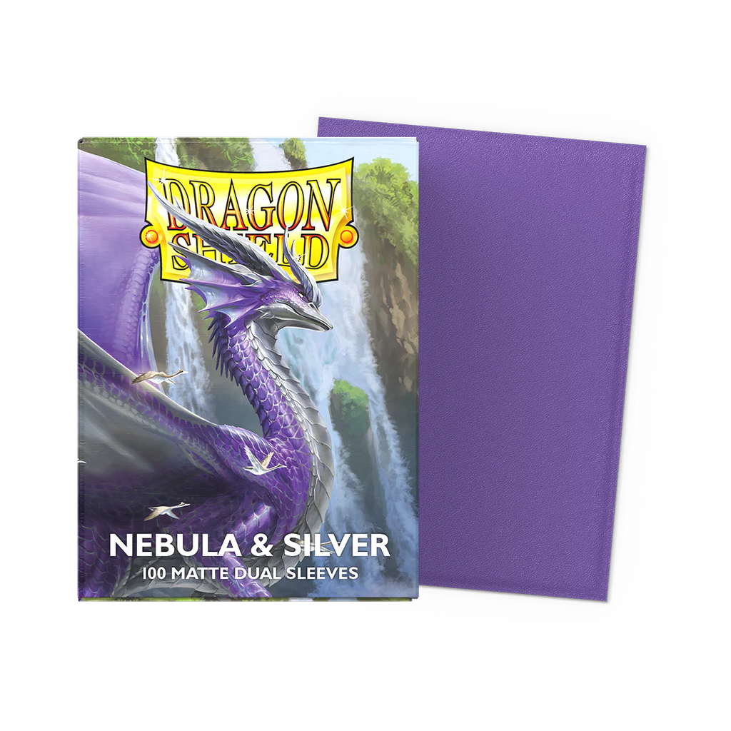Dragon Shield Standard Size Card Sleeves 100 Count Dual Matte Nebula & Silver